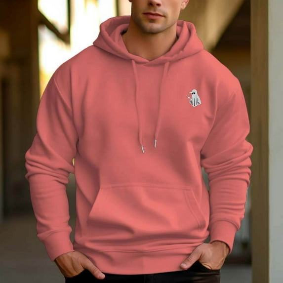 Men's 330g 100% Cotton Pattern Terry Dropped Shoulder Hoodie-Fireworks Ghost