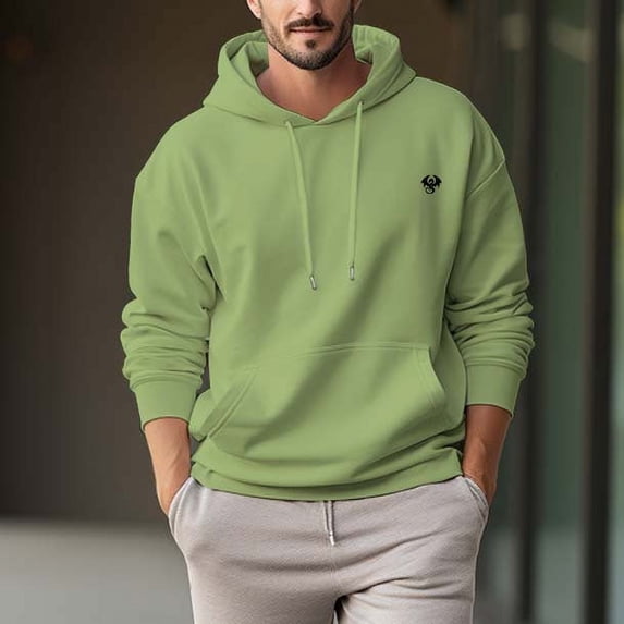 Men's 330g 100% Cotton Pattern Terry Dropped Shoulder Hoodie-Tribal Dragon