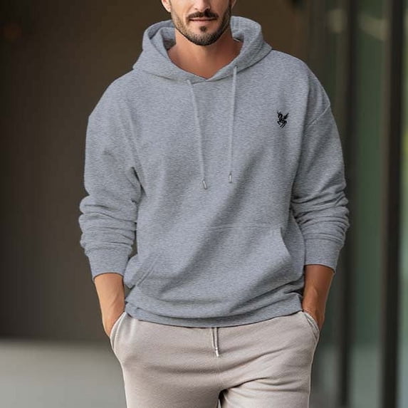 Men's 330g 100% Cotton Pattern Terry Dropped Shoulder Hoodie-Unicorns
