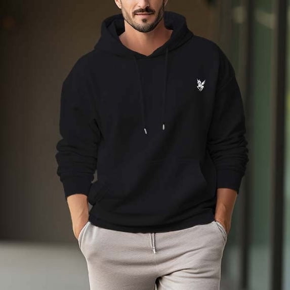 Men's 330g 100% Cotton Pattern Terry Dropped Shoulder Hoodie-Unicorns