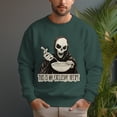 thumbnail image 1 of Men's 330g 100% Cotton Skull Pattern Dropped Shoulder Crew Neck Sweatshirt, 1 of 15
