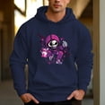 thumbnail image 1 of Men's 330g 100% Cotton Spray Skull Pattern Terry Dropped Shoulder Hoodie, 1 of 15