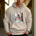 thumbnail image 1 of Men's 330g 100% Cotton Terry Dropped Shoulder Hoodie-Cartoon Santa Claus Pattern, 1 of 17