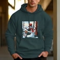 thumbnail image 1 of Men's 330g 100% Cotton Terry Dropped Shoulder Hoodie-Snowman Pattern, 1 of 17