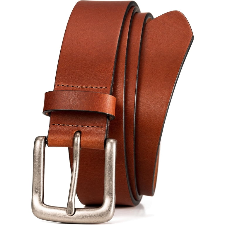 WOLFANT Reversible Men's Belt - 100% Italian Full Grain Leather, One Solid Piece, Black/Brown, 1 3/8" Wide
