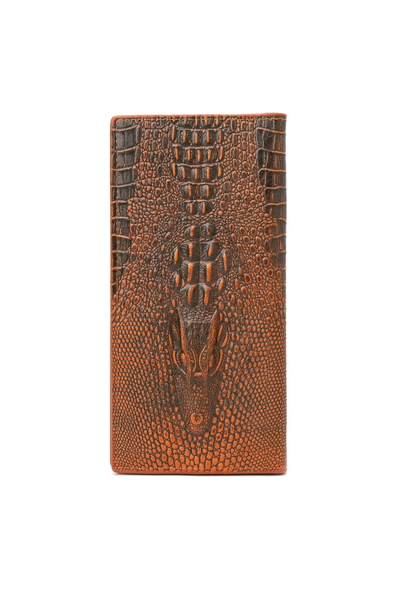 Men's 3D Alligator Wallet Bifold ID Card Holder Purse Case Long Clutch Billfold