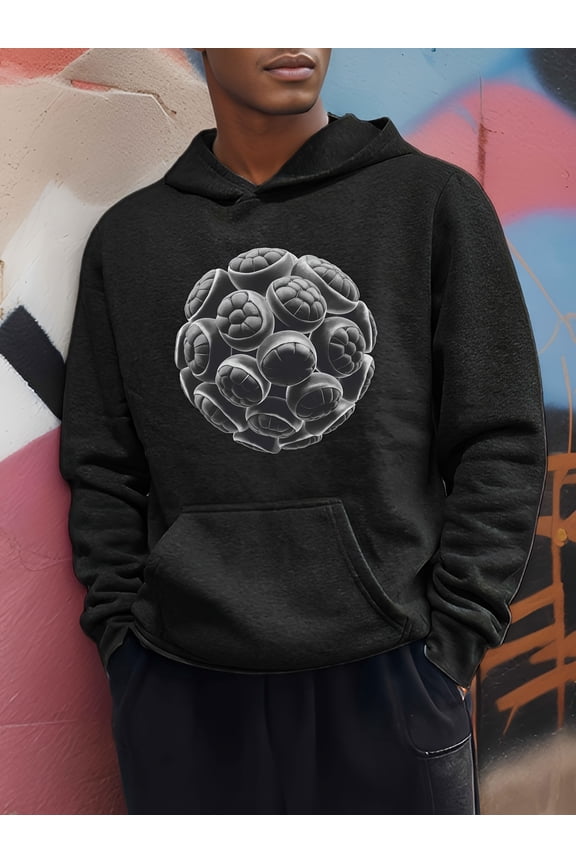 Men's 3D Blackberry Print Hooded Jacket - Realistic Fruit Texture Hoodie with Kangaroo Pocket, Machine Washable Winter Jacket for all-Season Casual Wear | Blackberry-Themed Sweater (Regular Fit Pullo