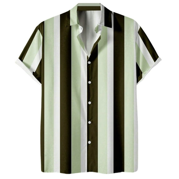 Men's 3D Digital Printing Shirt Casual Stripes Polyester & Spandex Comfortable Skin Friendly Multiple Sizes