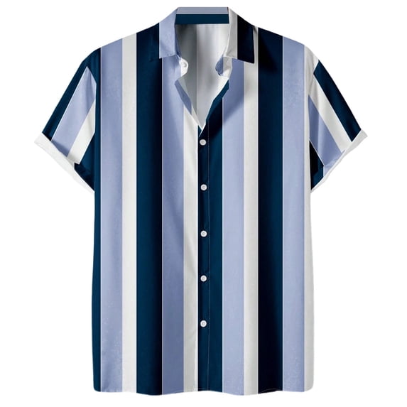 Men's 3D Digital Printing Shirt Casual Stripes Polyester & Spandex Comfortable Skin Friendly Multiple Sizes