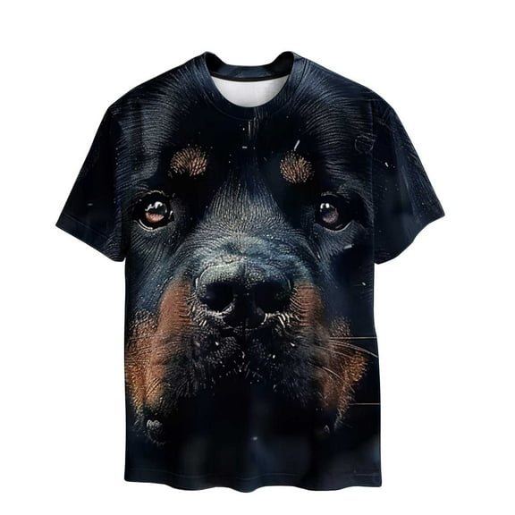 Men's 3D Dog Printed Short Sleeve T-Shirt – Funny Animal Graphic Tee for Casual & Sports, Big & Tall Sizes, Summer Streetwear Top