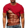 thumbnail image 1 of Men's 3D Fake Abs Printed T-Shirts Funny Graphic T-Shirts Casual Short Sleeve Crew Neck Summer Tops Slim Fit Muscle T-Shirts, 1 of 5
