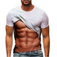 thumbnail image 1 of Men's 3D Fake Abs Printed T-Shirts Funny Graphic T-Shirts Casual Short Sleeve Crew Neck Summer Tops Slim Fit Muscle T-Shirts, 1 of 5