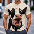 thumbnail image 1 of Men's 3D Graphic Print T-Shirts Funny Cow Animal Novelty Short Sleeve Crewneck Tees Casual Summer Tops Streetwear Shirts for Everyday Wear and Party, 1 of 5