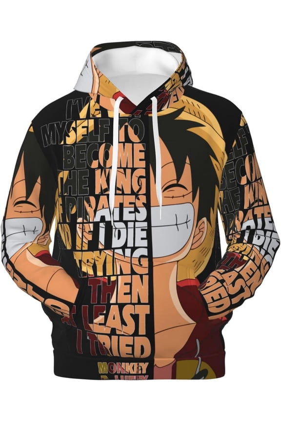 Men's 3D Hoodie One Piece Anime Pullover Print Pattern Fashion Sweatshirt Sportswear
