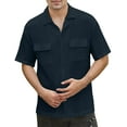 thumbnail image 1 of Mens Casual Shirts Short Sleeve Button Down Shirts Fashion Textured Summer Beach Shirt, 1 of 5