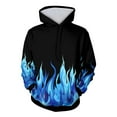 thumbnail image 1 of Men's 3D Printed Hooded Sweatshirt - Eye-Catching Flame Design | Long Sleeve Pullover with Kangaroo Pocket & Drawstrings, 1 of 9