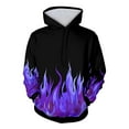 thumbnail image 1 of Men's 3D Printed Hooded Sweatshirt - Eye-Catching Flame Design | Long Sleeve Pullover with Kangaroo Pocket & Drawstrings, 1 of 9