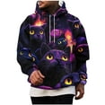 thumbnail image 1 of Men's 3D Printed Hoodie Big & Tall Casual Long Sleeve Graphic Sweatshirt Trendy Novel Pattern Pullover Streetwear,XXXXL,Purple, 1 of 5