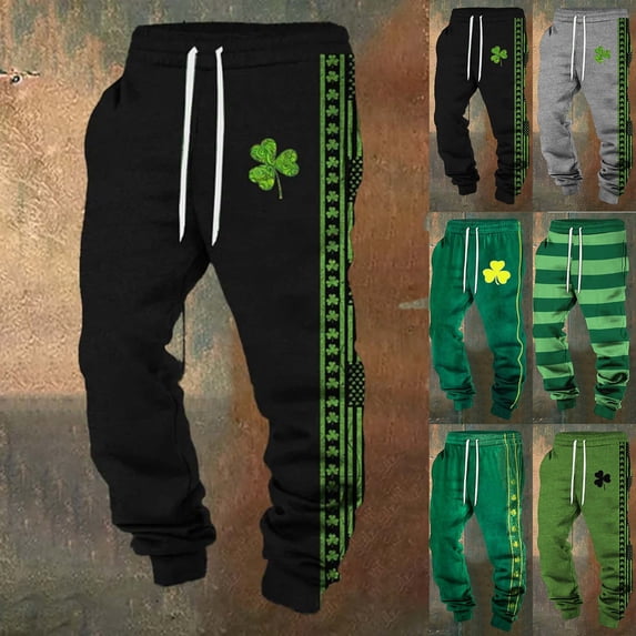 Men's 3D Printed St. Patrick's Day Elastic Waist Casual Sweatpants