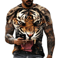 thumbnail image 1 of Men's 3D Tiger Print T-Shirt - Casual Graphic Tee, 1 of 1