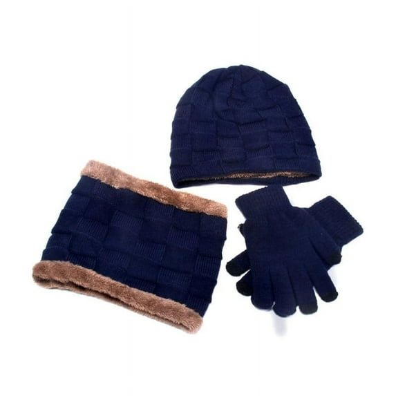 Men's 3pc Hat, Round Scarf & Glove Set