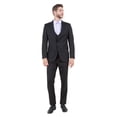 thumbnail image 1 of Men's 3pc Solid Skinny Fit Suit Set with Peak Lapel & Double Breasted Vest, 1 of 4