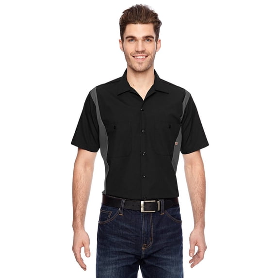 Men's 4.25 oz. Industrial Colorblock Shirt - BLACK/ CHARCOAL - 4XL
