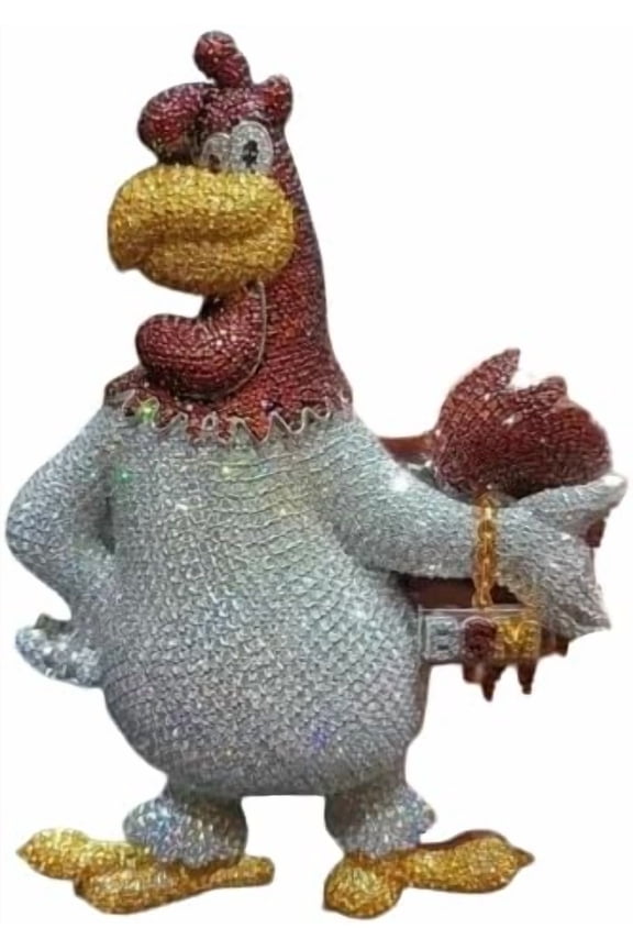 Men's 4-Inch Round Shape Customized Hip Pop Charm Pendant in 925 Sterling Silver With Simulated Multicolor Diamonds & Gemstones Micro Pave Setting14K Two-Tone Gold Plated