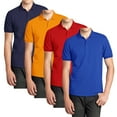 thumbnail image 1 of Men’s 4-Pack Short Sleeve Pique Polo Shirt – Modern-Fit Casual & Golf Shirt (Sizes: S-3XL), 1 of 6