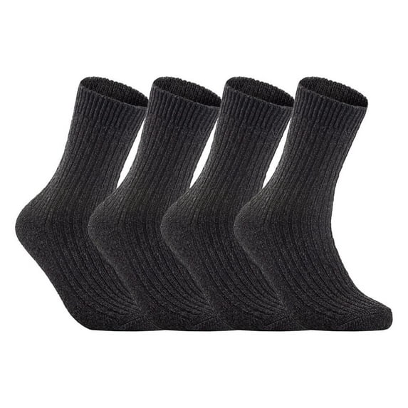 Men's 4 Pairs High Performance Wool Socks. Breathable & Lightweight Crew Socks as Hiking Socks & Running Socks Size 6-9Dark Gray