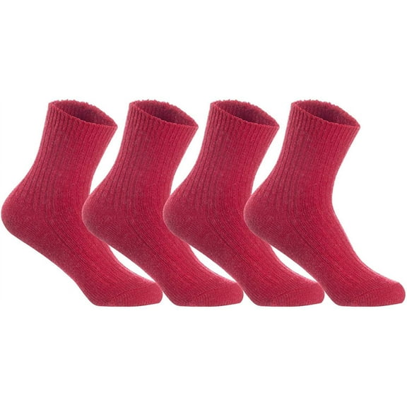 Men's 4 Pairs High Performance Wool Socks, Breathable & Lightweight Moisture Wicking Crew Socks for Hiking and Running LK0602 Size 6-9 (Assorted)