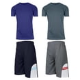 thumbnail image 1 of Men's 4-Piece Moisture Wicking Performance Top & Bottom Short Sleeve & Mesh Shorts (S-2XL), 1 of 2