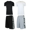 thumbnail image 1 of Men's 4-Piece Moisture Wicking Performance Top & Bottom Short Sleeve & Mesh Shorts (S-2XL), 1 of 2