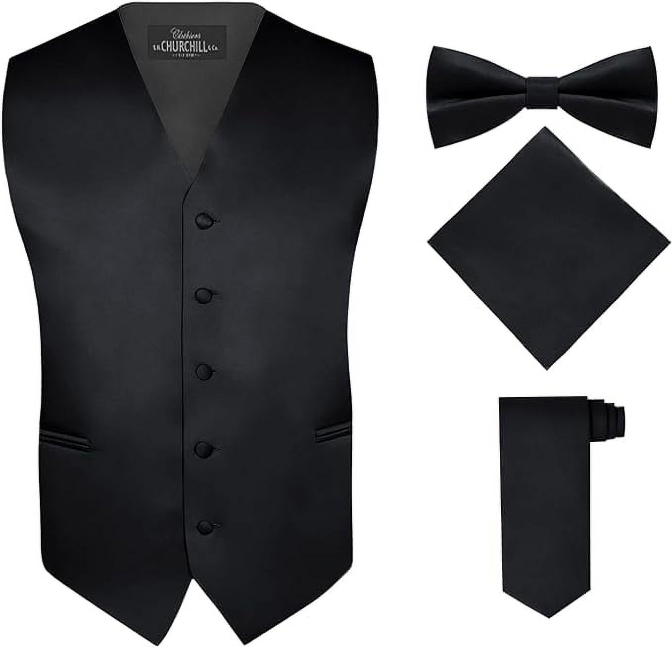 Men's Formal, Prom, Wedding, Tuxedo Vest, Bow-Tie & Hankie Set in ...