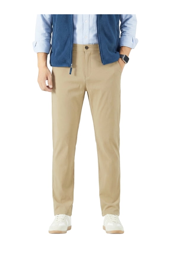 Men's 4-Way Stretch Golf Pants,Casual Khaki Trousers with Elastic Waist, Slim Fit Performance Work Pants for Hiking & Travel