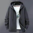 thumbnail image 1 of Men's 420g Thickened Fleece Zip-Up Hooded Sweatshirt Jacket, 1 of 16