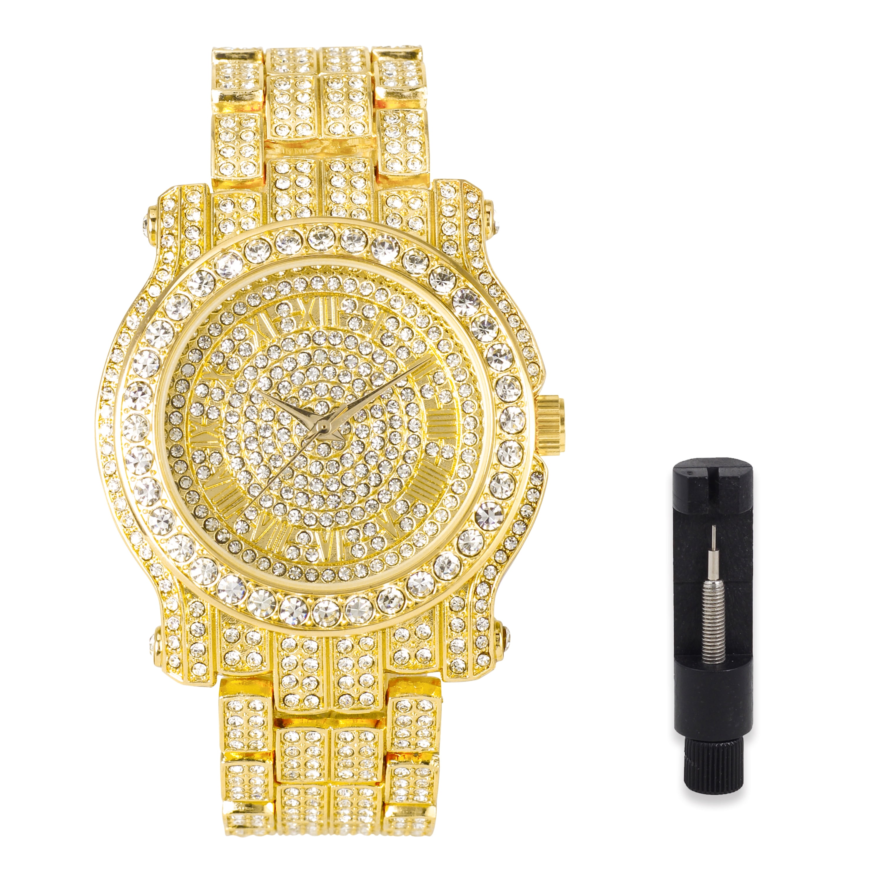 Iced out quartz on sale watch