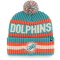 thumbnail image 1 of Men's '47 Aqua Miami Dolphins Bering Cuffed Knit Hat with Pom, 1 of 2