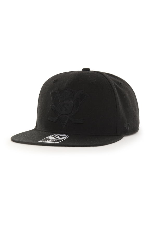 Men's '47  Black Anaheim Ducks No Shot Captain Snapback Hat