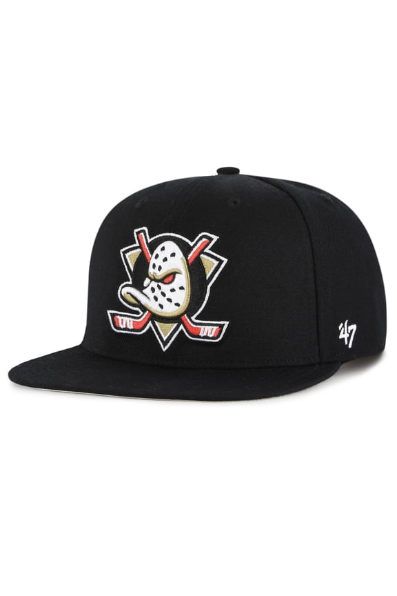 Men's '47 Black Anaheim Ducks No Shot Captain Snapback Hat