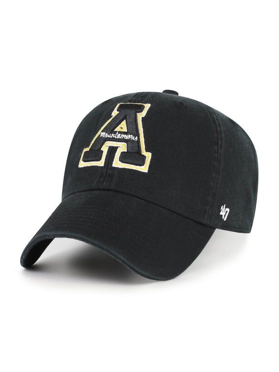 Men's '47 Black Appalachian State Mountaineers Clean Up Adjustable Hat