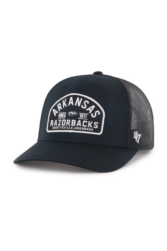 Men's '47 Black Arkansas Razorbacks Leland Trucker Adjustable Hat