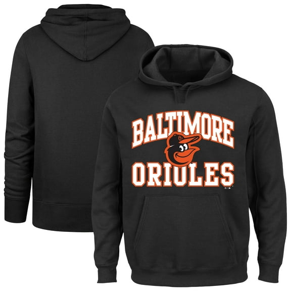 Men's-'47  Black Baltimore Orioles Big & Tall Velocity Fleece Pullover Hoodie