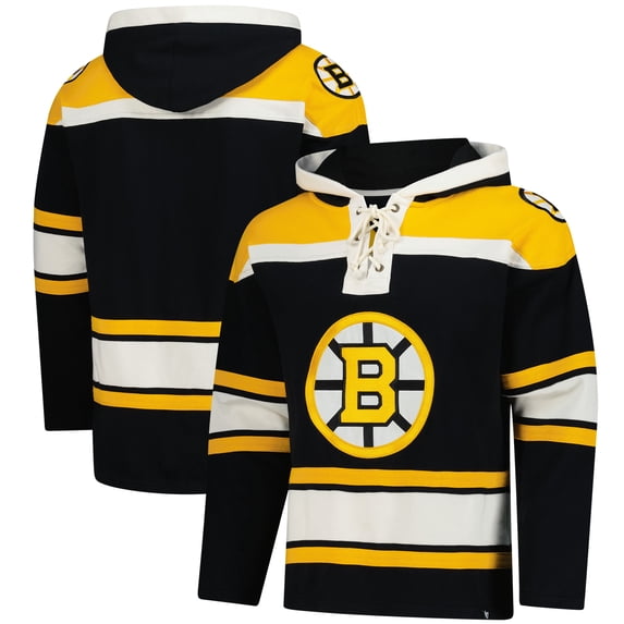 Men's '47 Black Boston Bruins Superior Lacer Hoodie