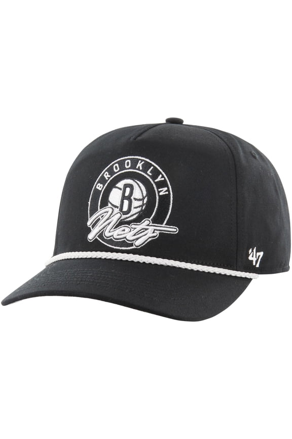Men's '47 Black Brooklyn Nets Ring Tone Hitch Snapback