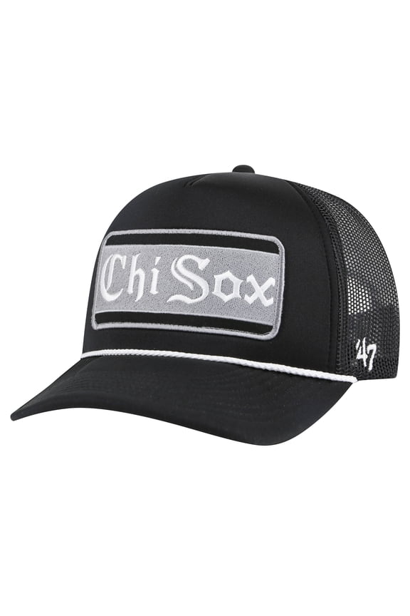 Men's '47 Black Chicago White Sox Local Patch Foam Front Trucker Adjustable Hat
