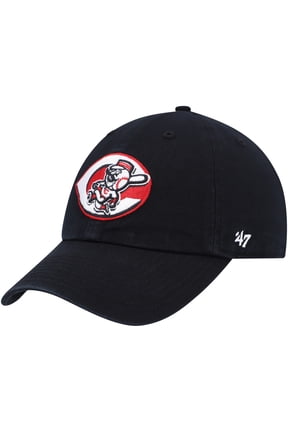 Men's '47 Black Cincinnati Reds Cooperstown Collection Clean Up Adjustable Hat