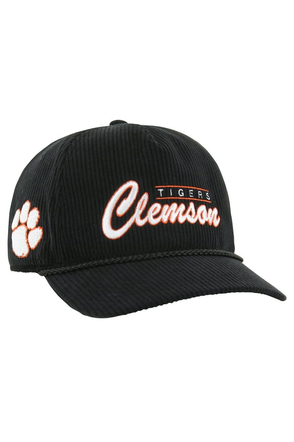 Men's '47 Black Clemson Tigers Gridiron Double Header Hitch Adjustable Hat