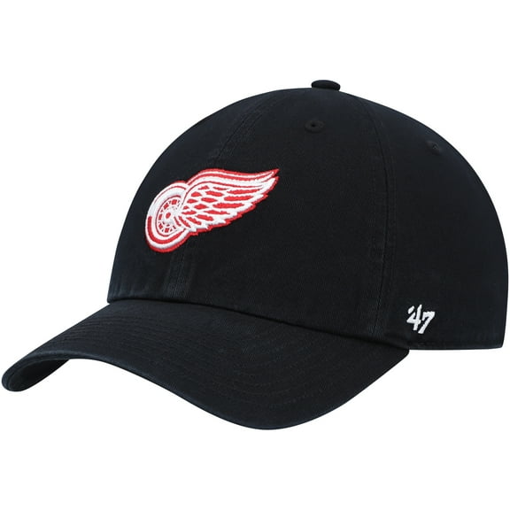 Men's '47 Black Detroit Red Wings Clean Up Adjustable Hat