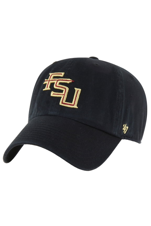 Men's '47 Black Florida State Seminoles Clean Up Adjustable Hat